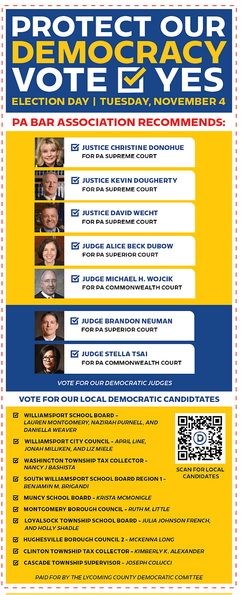 Vote YES on Judicial Retentions on Tuesday November 4th.